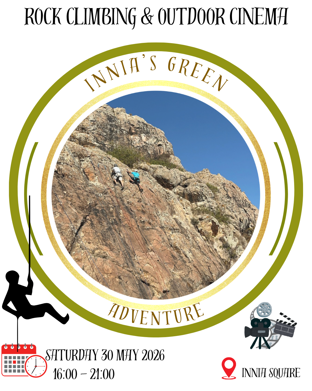 Afternoon Rock Climbing, Movie Night & Camping at Innia’s Primary School